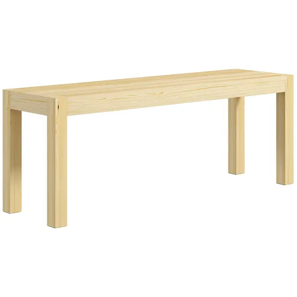 HOMCOM Bancă din lemn, Masivă 3 locuri, 120 cm x 33 cm x 45 cm, Natural | Aosom Romania