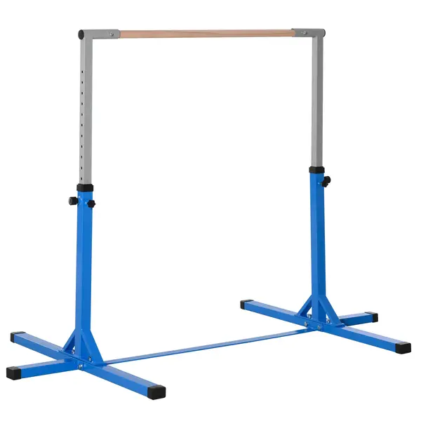 HOMCOM Bară pentru Gimnastică Artistică sau Dans Clasic Reglabilă în Înălțime 92-150 cm, Albastru | Aosom Romania