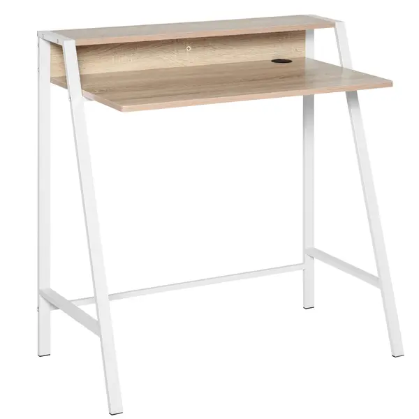 HOMCOM Birou de Camera, Mobilier Modern din Lemn si Metal 84x45x85cm, Alb | AOSOM.ro