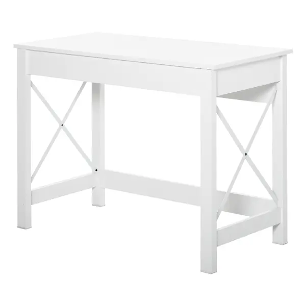 HOMCOM, Birou de Studiu, Stil Modern, MDF, Metal, 105x50x76 cm, Alb | Aosom Romania
