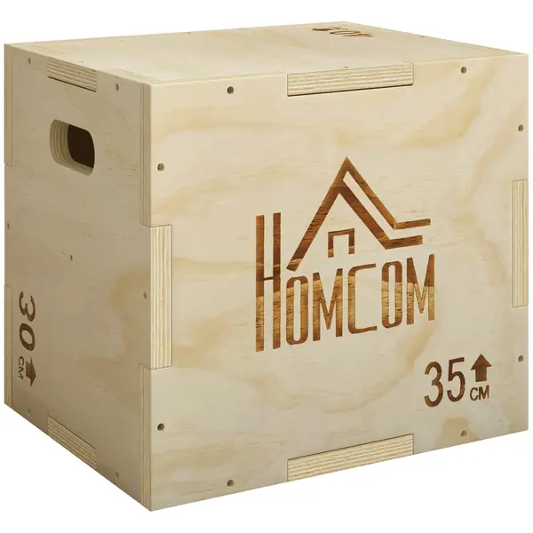 HOMCOM Box jump pliometrie aparat cutie sărit musculație fitness antrenament crossfit plyobox pentru antrenament cu box 40,5/35,5/30,5 cm | Aosom Romania