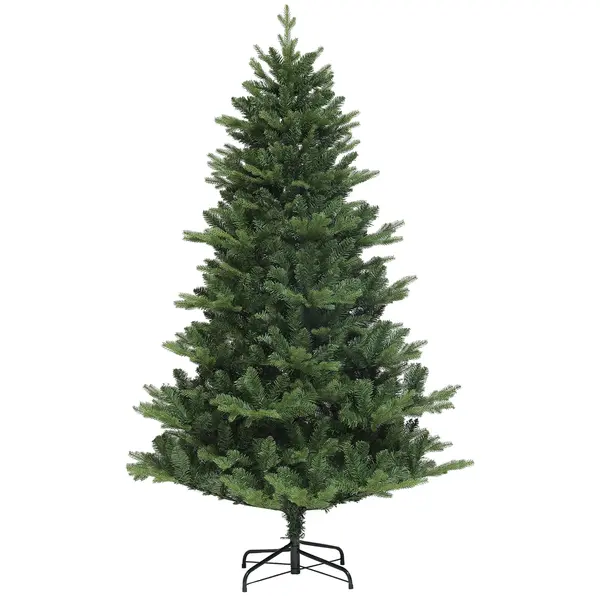 HOMCOM Brad Artificial de Crăciun cu 818 Ramuri, Brad de Crăciun Realist cu Bază de Oțel, Ø105x180 cm, Verde | Aosom Romania
