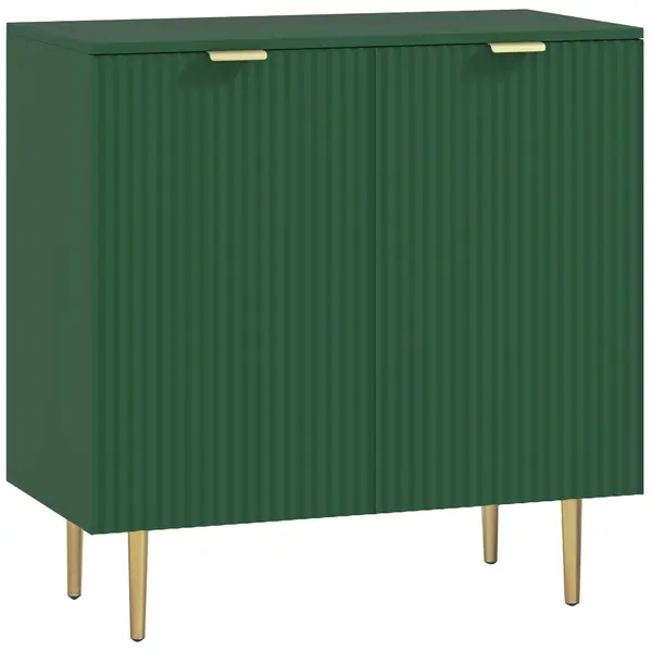HOMCOM Bufet pentru bucătărie mobilier de depozitare cu 2 uși poliță reglabilă picioare metalice ridicate 80 x 40 x 80 cm verde măsliniu | Aosom Romania