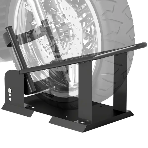 HOMCOM Cale de roată pentru motocicletă, cațărătoare de motocicletă din oțel, suport de transport cu 3 găuri reglabile în înălțime 27 x 71,5 x 33,5 cm negru | Aosom Romania