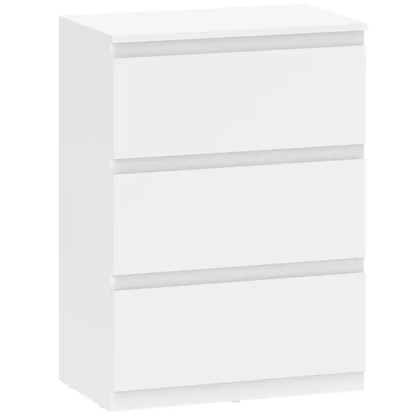 HOMCOM Comodă cu 3 sertare, mobilier modern de depozitare pentru dormitor, Alb | Aosom Romania