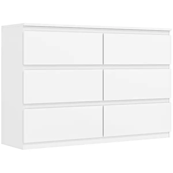HOMCOM Comodă cu 3 sertare, mobilier modern de depozitare pentru dormitor, Alb | Aosom Romania