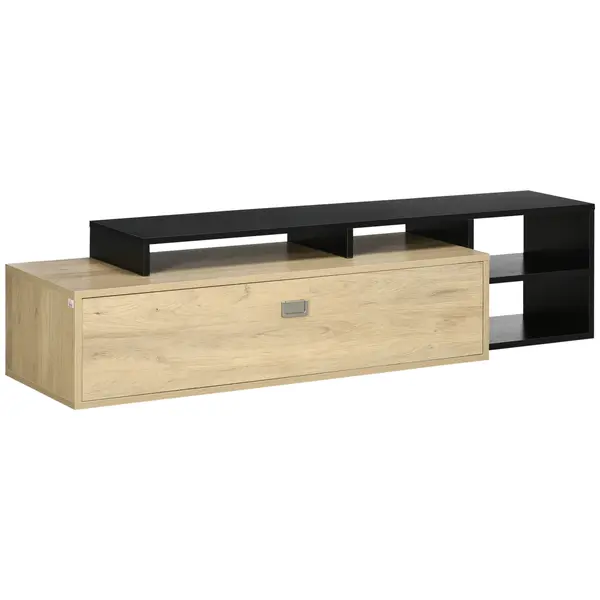 HOMCOM Comodă TV Elegantă cu Rafturi, pentru Televizoare 32"-65", Design Contemporan | Aosom Romania