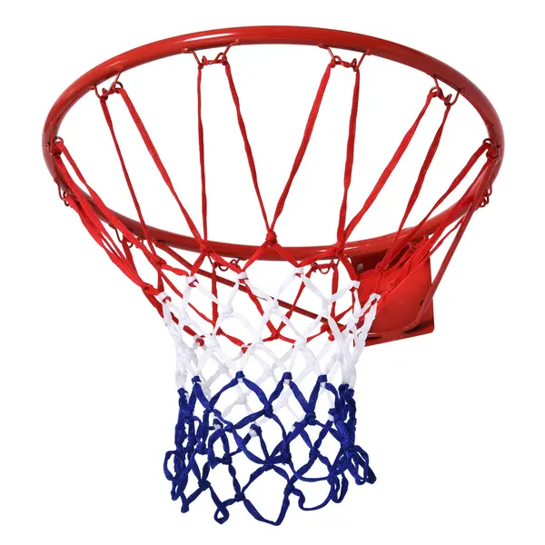 HOMCOM Coș de Baschet cu Cerc din Metal și Plasă din Nylon, Durabil și Colorat, Φ46cm, Roșu/Albastru/Alb | Aosom Romania