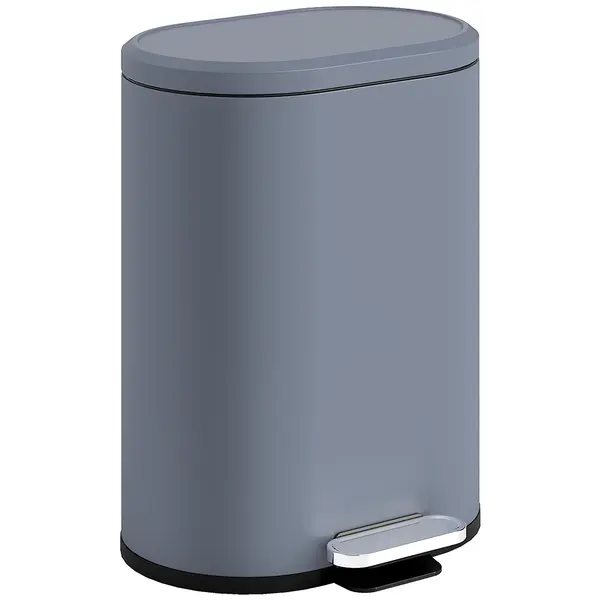 HOMCOM Coș de bucătărie 6L, coș cu pedală din metal cu coș interior, capac cu închidere lină, 24,5x21,5x29,5cm, gri | Aosom Romania
