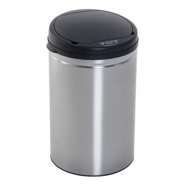 HOMCOM Coș de Gunoi Automat cu Senzor din Oțel Inoxidabil cu/separat Recipient Interior Rotund de 30 L | Aosom Romania