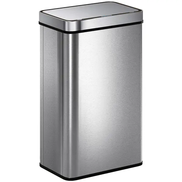 HOMCOM Coș de gunoi cu senzor 60 L cu capac cu închidere silențioasă, coș de gunoi automat de bucătărie din oțel inoxidabil, argintiu | Aosom Romania