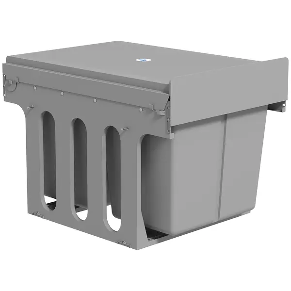 HOMCOM Coș de gunoi extractibil sub chiuvetă cu 3 containere Capacitate totală 31L (15L+8Lx2) Montare inferioară Gri deschis | Aosom Romania