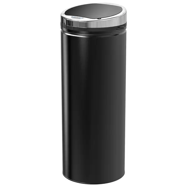 HOMCOM Coș de Gunoi Inteligent cu Senzor, 50L, Oțel Inox și Plastic, Negru, 30.5x30.5x81.5cm | Aosom Romania