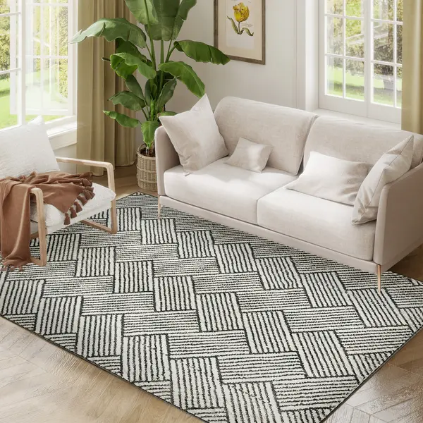 HOMCOM Covor salon 200 x 140 cm blană scurtă lavabil la maşină hipoalergenic pentru salon, dormitor, birou, gri | Aosom Romania