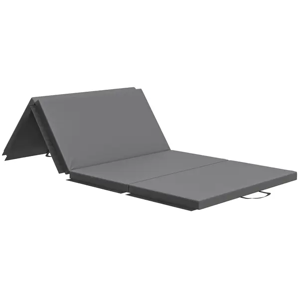 HOMCOM Covoraș de Gimnastică Pliabil și Antiderapant 180x80x5 cm Gri | Aosom Romania
