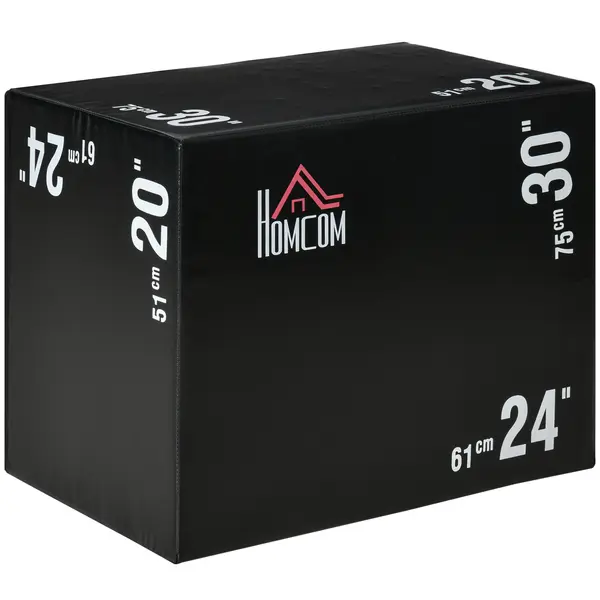 HOMCOM Cutie Pliometrică Multifuncțională 3 în 1, Antrenament CrossFit, MMA, Fitness Acasă sau la Sala, 76x51x61cm | Aosom Romania