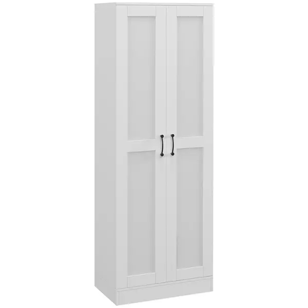 HOMCOM Dulap 2 uși mobilier de depozitare cu 5 polițe, stil contemporan, 60L x 36,5l x 175H | Aosom Romania