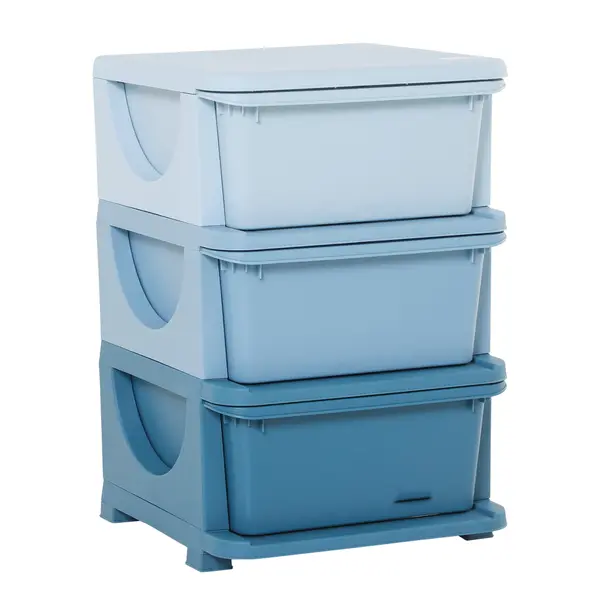 HomCom dulap cu 3 sertare din plastic, ideal pentru depozitarea jucăriilor copiilor, 37x37x56.5 cm, capacitate 10 kg/sertar | Aosom Romania