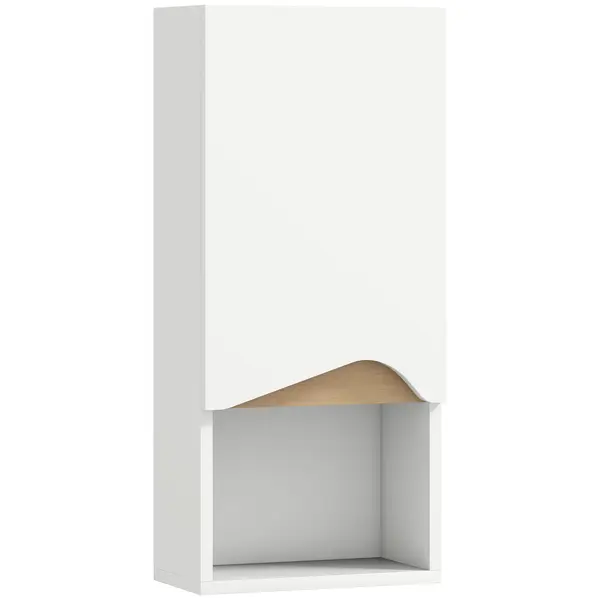 HOMCOM Dulap de baie de perete cu ușă cu închidere silențioasă și compartiment deschis 30 x 17 x 67 cm Alb | Aosom Romania