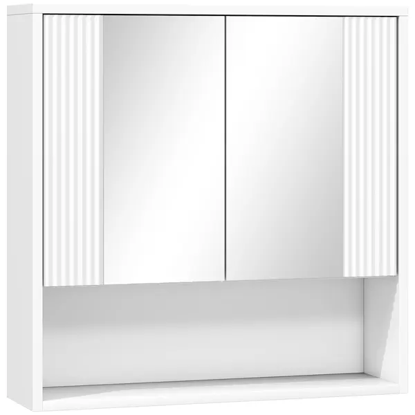 HOMCOM,Dulap de Baie Suspendat, Uși Soft-close, Raft Reglabil,60 x 16 x 60 cm,Alb | Aosom Romania