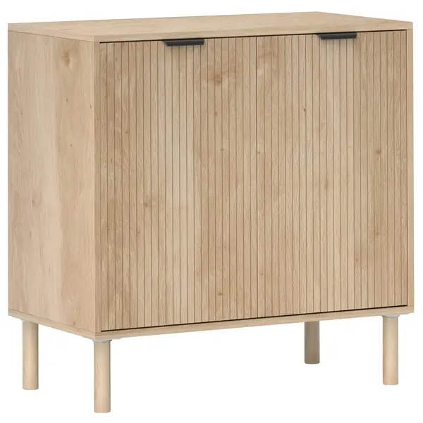 HOMCOM Dulap de Depozitare cu 2 Uși și Rafturi Reglabile, 78x40x77,5 cm, Stejar | Aosom Romania