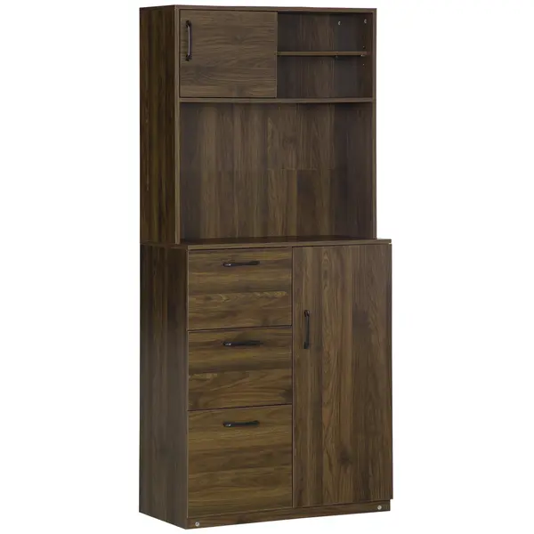 HOMCOM Dulap Modern cu 3 Sertare și Dulapioare, Mobilier de Cameră din Lemn, 80x40x178 cm, Alb | Aosom Romania