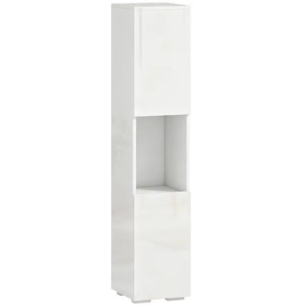 HOMCOM Dulap Multimedia Slim cu 5 Rafturi Reglabile, Alb | Aosom Romania