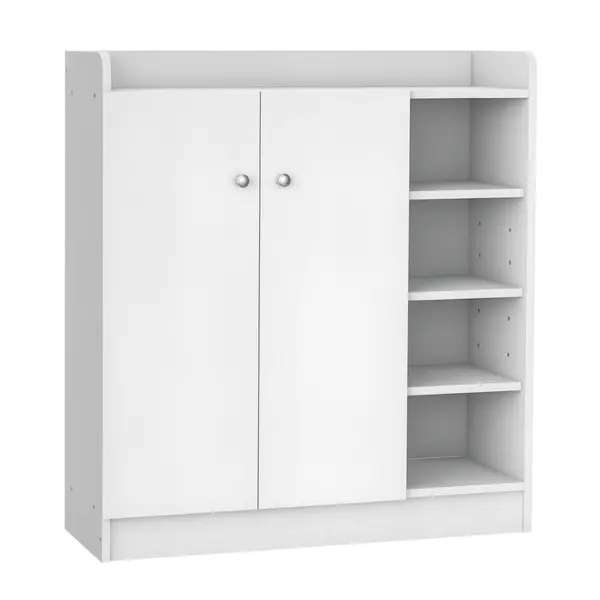 HOMCOM Dulap pentru pantofi Comoda pentru pantofi Raft, 4 rafturi. 1 dulap, 83 cm x 30 cm x 90 cm, Alb | Aosom Romania