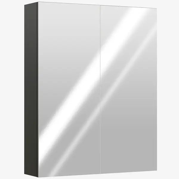 HOMCOM Dulap Suspendat de Baie cu 2 Uși cu Oglindă și 2 Rafturi Interne 60x15x75cm, Negru | Aosom Romania