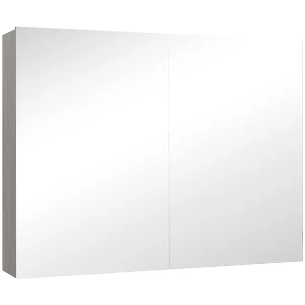HOMCOM Dulap suspendat pentru baie cu oglindă, mobilier de baie, uși duble și rafturi reglabile, 80x15x60cm, gri | Aosom Romania