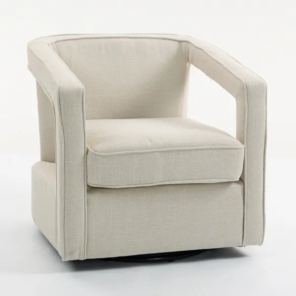 HOMCOM Fotoliu pentru living rotativ 360° Loungesessel Relaxsessel cu spătar și cotiere monobloc 77 x 75 x 72 cm Bej | Aosom Romania