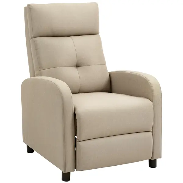 HOMCOM Fotoliu relax cu funcție de șezlong, suport pentru picioare extensibil, arcuri tip buzunar, până la 150 kg, Bej | Aosom Romania