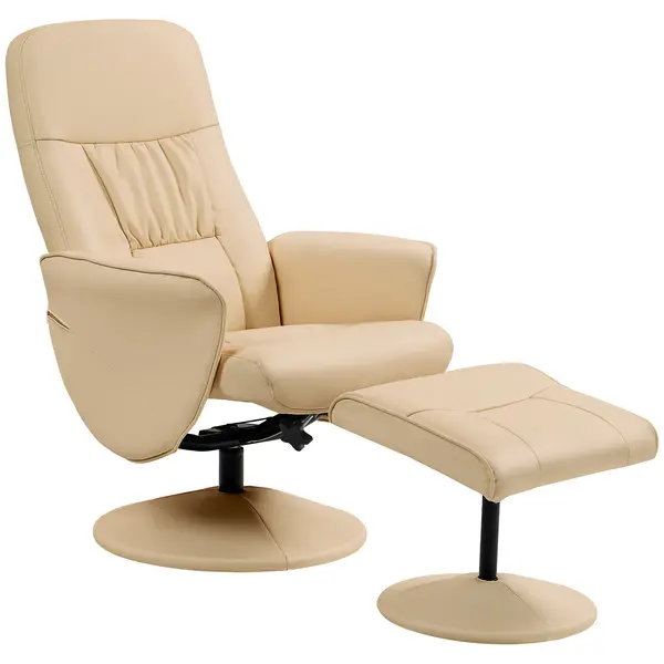 HOMCOM Fotoliu relax cu suport pentru picioare fotoliu de relaxare fotoliu relaxant cu șezut pivotant 360° și spătar înclinabil | Aosom Romania