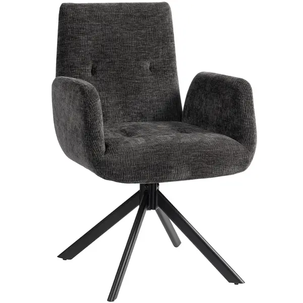 HOMCOM Fotoliu tapițat, fotoliu accent, design modern, rotativ, până la 120 kg, Negru | Aosom Romania