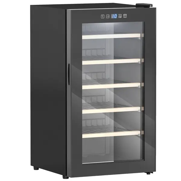 HOMCOM Frigider Vin pentru 41 de Sticle cu Temperatură Reglabilă Negru | Aosom Romania