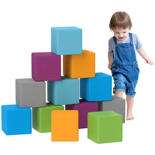 HOMCOM Jucărie de cățărat și cățărat pentru copii, spumă EPE moale, 20x20x20 cm, Multicolor, 1-3 ani | Aosom Romania