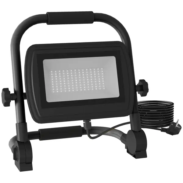 HOMCOM Lampă de Lucru LED, Portabilă și Rezistentă la Intemperii, 25,5x16x25,5 cm, Negru | Aosom Romania