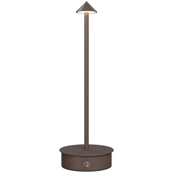 HOMCOM Lampă de Masă Reîncărcabilă cu USB, Lampă Fără Fir cu Temperatura Culorii Reglabilă 3000K/4500K/6500K, Control Touch, Autonomie 4-8 Ore, Cafea | Aosom Romania