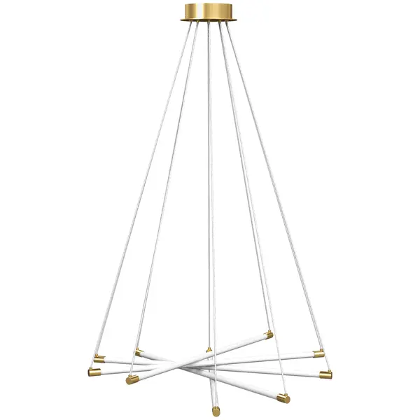 HOMCOM Lampă de tavan LED, 50 W, 5 tuburi de lumină ajustabile, reglabilă, corp de iluminat pentru living, sufragerie, bucătărie, Auriu+Alb | Aosom Romania