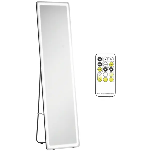 HOMCOM Măgic pe suport sau pe perete intensitate și culoare reglabile cu telecomandă 40 x 37 x 157,5H cm argintiu | Aosom Romania