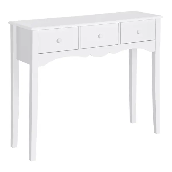 HOMCOM Masă Consolă Modernă cu 3 Sertare, Consolă de Intrare din MDF, pentru Hol, Sufragerie, 100x32x85 cm, Alb | Aosom Romania