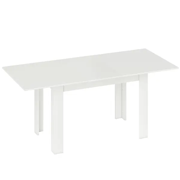 HOMCOM Masă extensibilă 140-180x80cm, albă, pentru 6-8 persoane, pentru spații mici | Aosom Romania