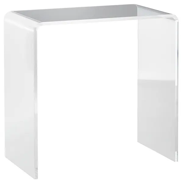 HOMCOM Masă Laterală Acrilică Fără Colturi, Margini Rotunjite, Spațiu Depozitare, 53.3x30.5x53.3cm, Transparent | Aosom Romania
