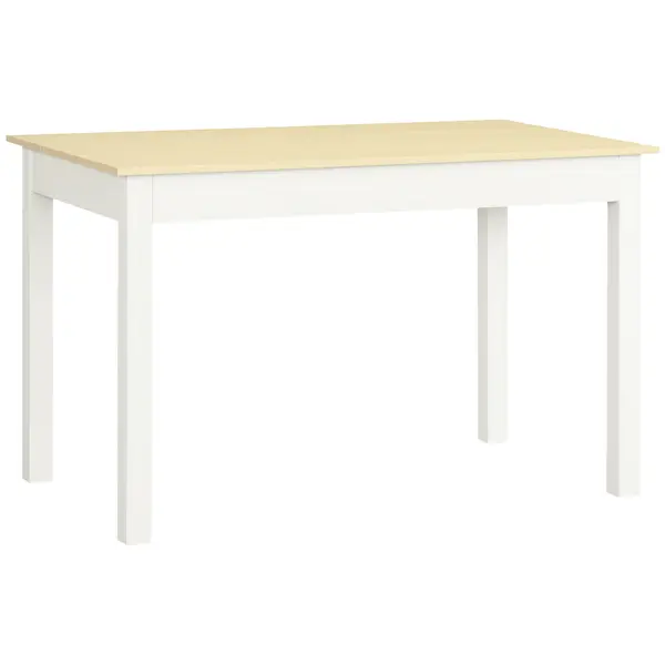 HOMCOM Masă pentru 4-6 Persoane, Masă Modernă de Bucătărie și Sufragerie din Lemn, 119x70x75 cm, Alb | Aosom Romania