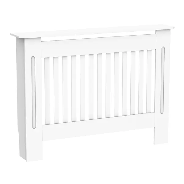 HOMCOM masca de calorifer, din lemn MDF, 112x19x81cm, alb | AOSOM RO
