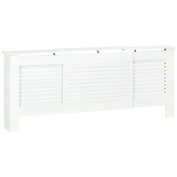 HOMCOM Mască pentru calorifer, design contemporan, lungime extensibilă 139-208,5 x 20,5 x 82,5 cm, MDF, alb | Aosom Romania