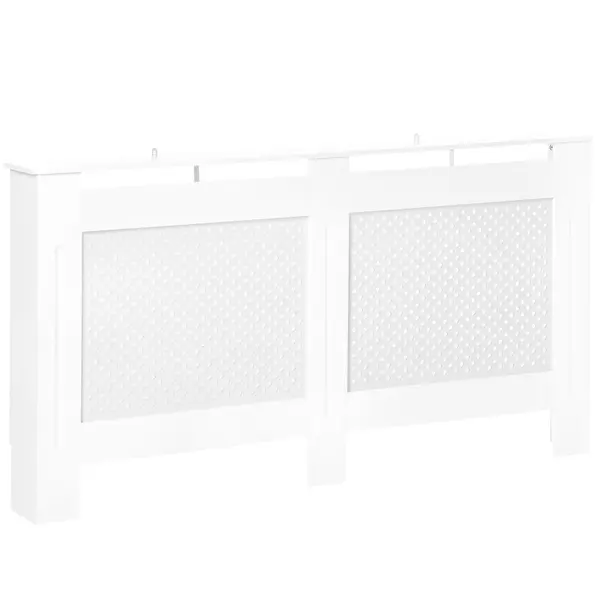 HOMCOM Mască pentru Calorifer din Lemn MDF cu Raft Superior, 151,5x82x19 cm, Alb | Aosom Romania