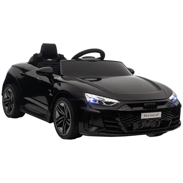 HOMCOM Mașină Electrică pentru Copii 3-5 Ani, Audi Neagră, Jucărie Interactivă cu Baterie pentru Copii | Aosom Romania
