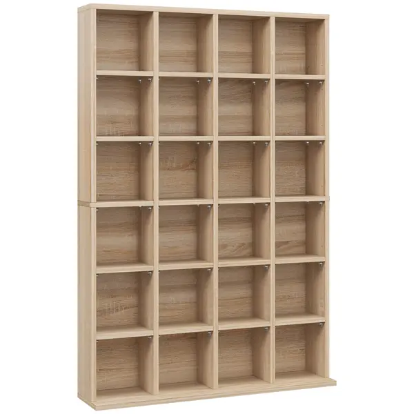 Homcom Mobila Biblioteca de Perete 24 Compartimente Inaltime Reglabila | Aosom Romania