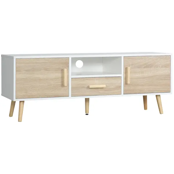 HOMCOM Mobilier TV Modern cu Dulapuri și Sertar pentru Televizoare până la 46", Living sau Dormitor | Aosom Romania